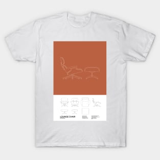 Eames Lounge Chair Poster Mid Century Design - Minimal Design - Charles an Ray Eames T-Shirt